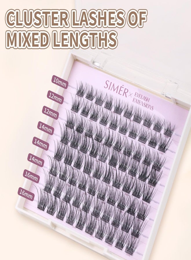 SIMER Lash Clusters 80 Pcs Cluster Lashes Natural Look DIY Eyelash Extension Manga Individual Lashes 10-16mm Mixed D Curl Wispy Fluffy Anime Lash Clusters Super Thin Band, Soft & Reusable - Image 3