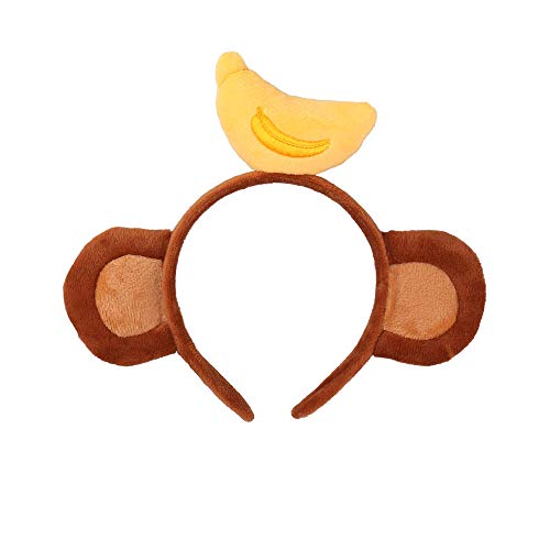 KEPATO Monkey Ears Headband Banana Headband Animals Monkey Costume Accessory Stocking Stuffers for Women Girls - Image 1