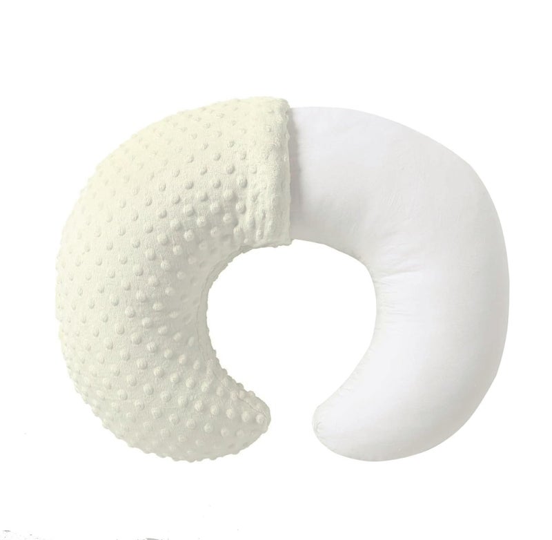 QUENESS Nursing Pillow and Positioner, Breastfeeding, Bottle Feeding, Baby Sitting Support with Removable Ultra Soft Cover, Tummy Time Support for Baby Boys and Girls (Tender Yellow) - Image 1