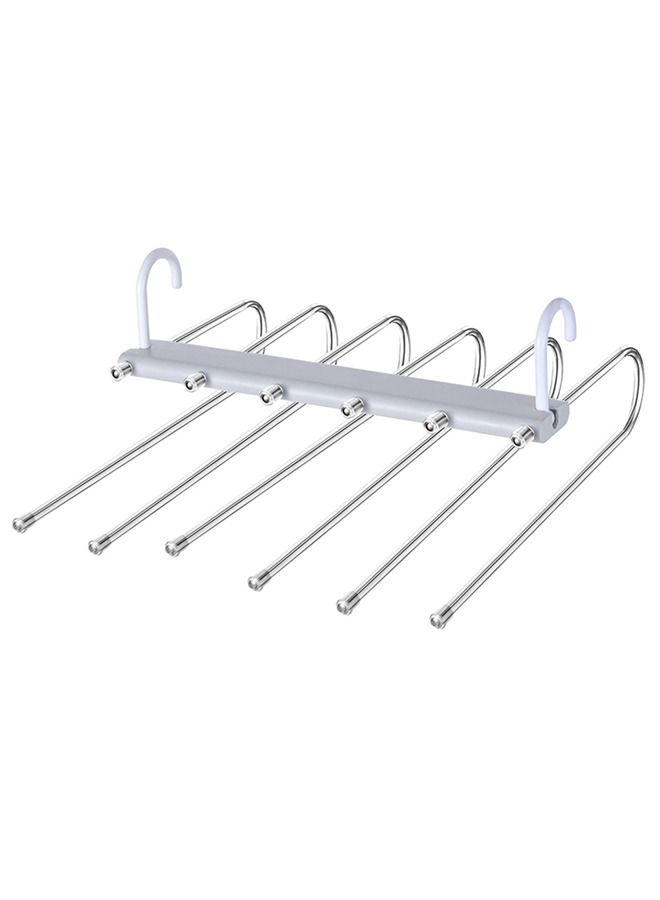 Taimi 6 in one Stainless Steel Trouser Hanger Space Saving Household Extendable Foldable Grey Pack of 2  - Image 2