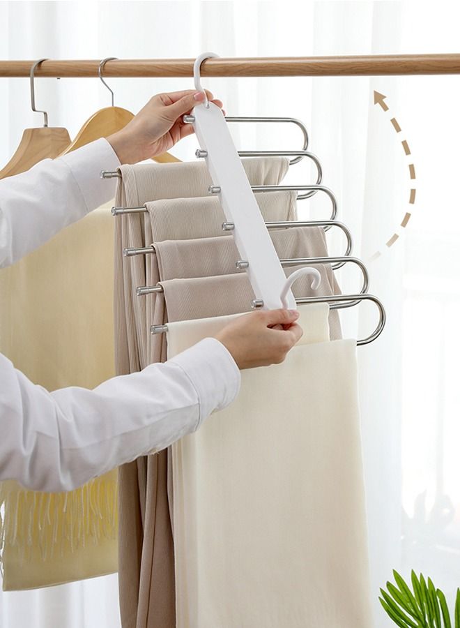 Taimi 6 in one Stainless Steel Trouser Hanger Space Saving Household Extendable Foldable Grey Pack of 2  - Image 5