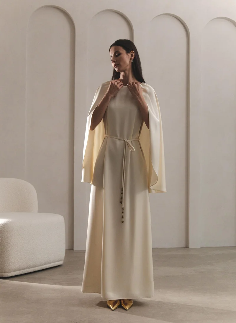 Lichi Maxi dress with matching cape