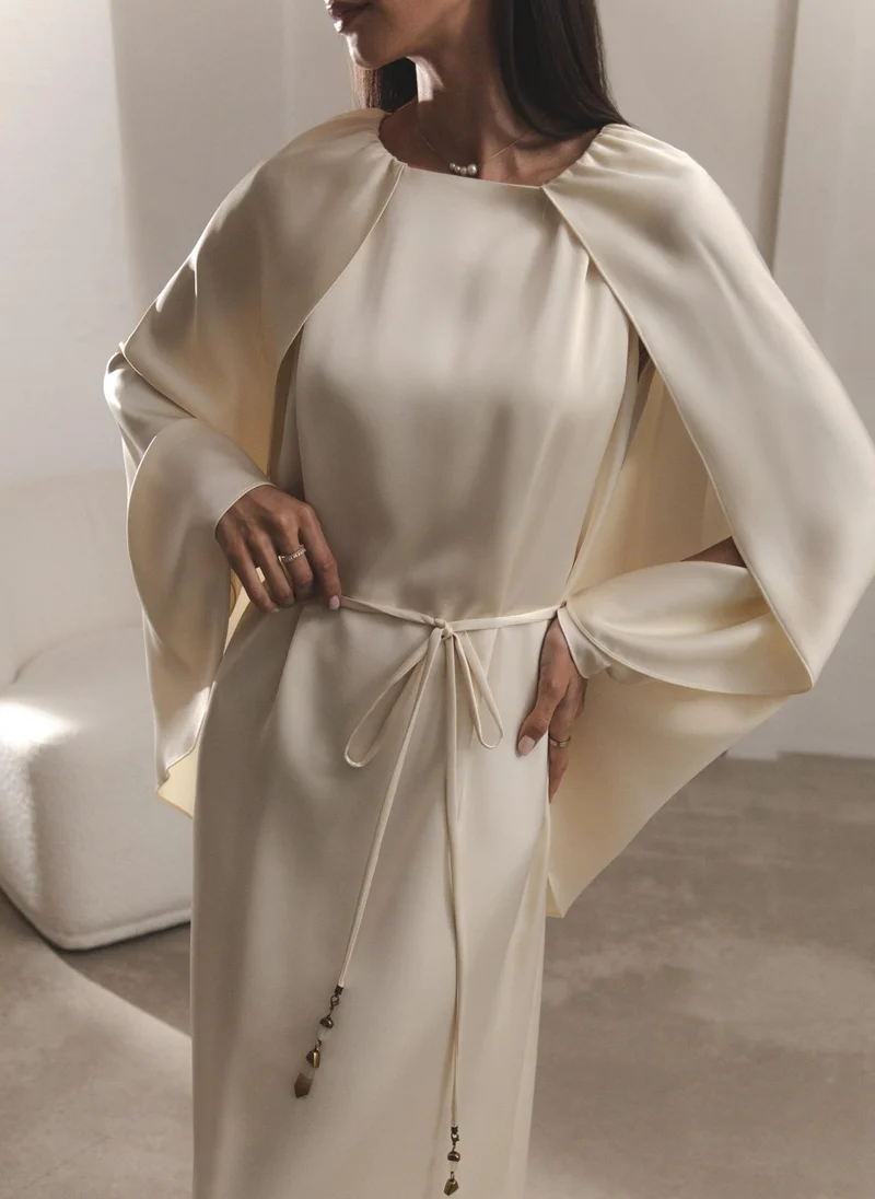 Lichi Maxi dress with matching cape