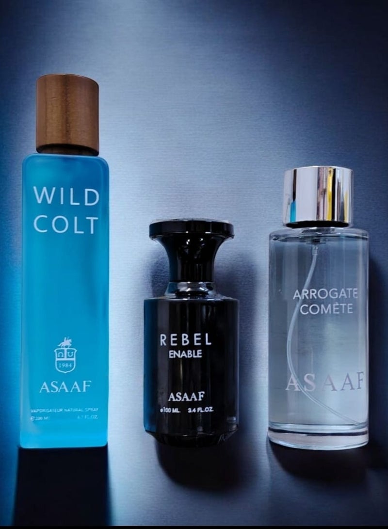 عساف بكج عطور اروقيت كوميت+وايلد كولت+ريبيل انيبل من عساف اودي بارفان