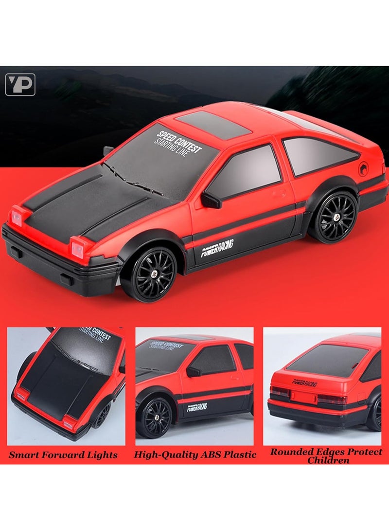 Loquat RC Drift Car, Mini RC Drift Car for Adults, 1:24 RC High-Speed ​​Racing Car, 2.4GHz 4WD Racing Enthusiast Toy Car with Headlight, Suitable for Boys and Girls and Adult Gifts (Red) - Image 3