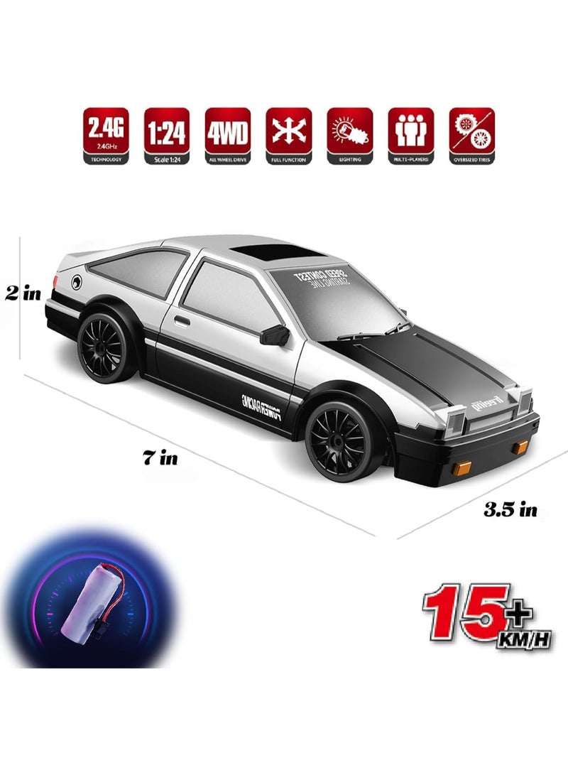 Loquat RC Drift Car, Mini RC Drift Car for Adults, 1:24 RC High-Speed ​​Racing Car, 2.4GHz 4WD Racing Enthusiast Toy Car with Headlight, Suitable for Boys and Girls and Adult Gifts (Red) - Image 5