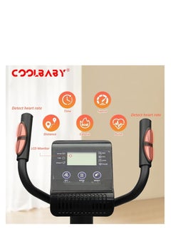 Cool Baby Style COOLBABY Home Fitness Exercise Bike with 8 Levels Adjustable Magnetic Resistance,Indoor Upright Bike for Cardio Workout  - Image 3