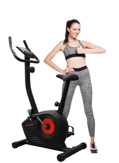 Cool Baby Style COOLBABY Home Fitness Exercise Bike with 8 Levels Adjustable Magnetic Resistance,Indoor Upright Bike for Cardio Workout  - Image 1