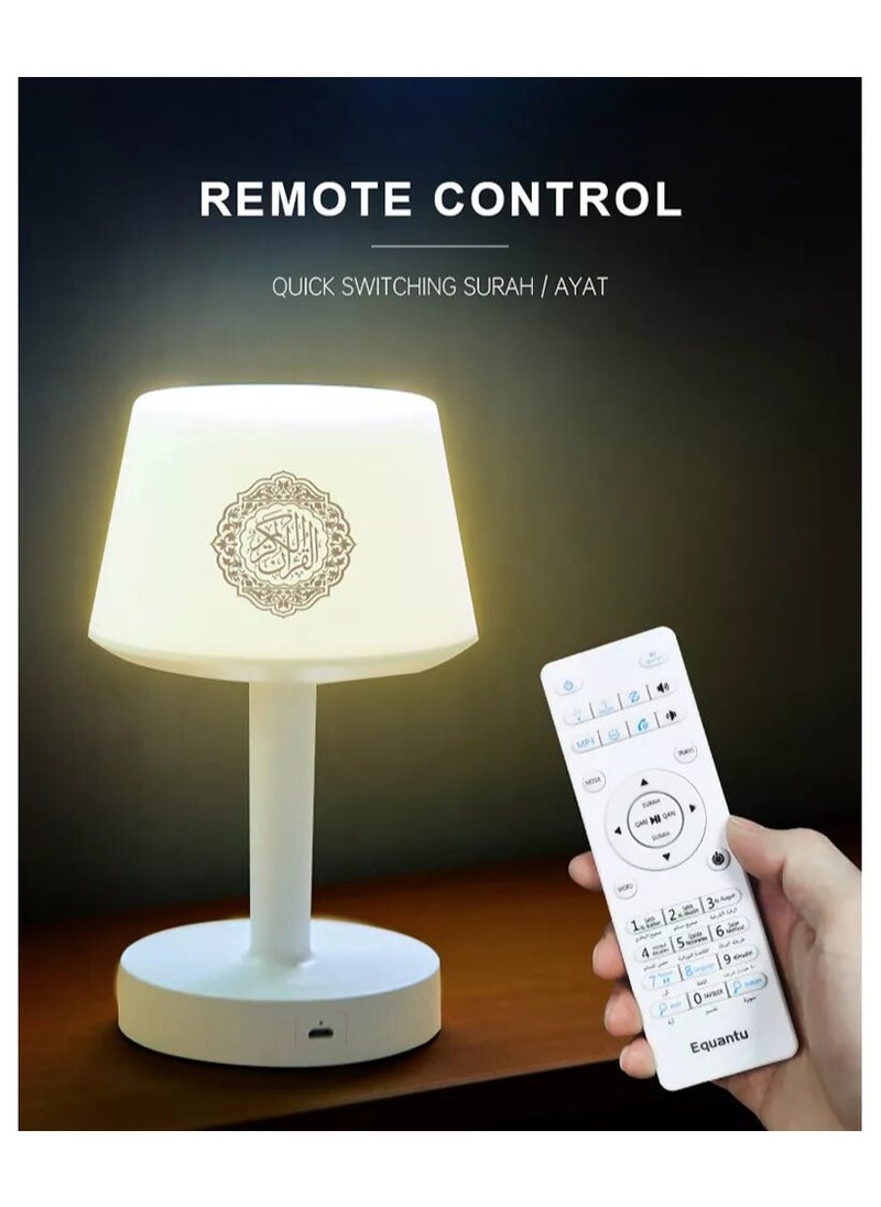 Equantu - SQ-917 Desk Lamp Azan Clock Qur'an Speaker, With 7 Changeable Colorful Lights, Touch/Remote/Bluetooth/Phone Application Control - Image 1