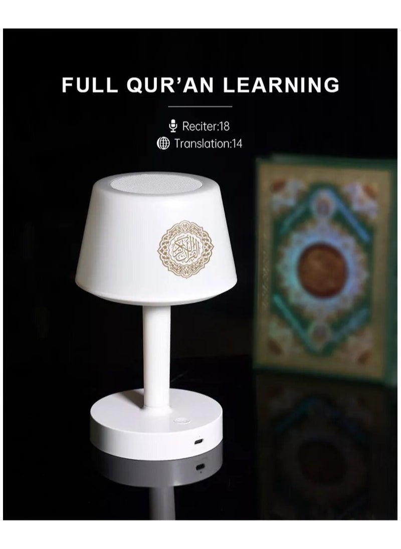 Equantu - SQ-917 Desk Lamp Azan Clock Qur'an Speaker, With 7 Changeable Colorful Lights, Touch/Remote/Bluetooth/Phone Application Control - Image 1