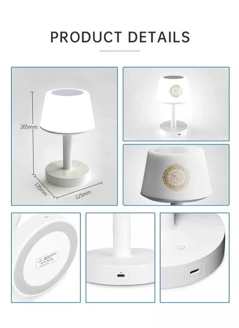 Equantu - SQ-917 Desk Lamp Azan Clock Qur'an Speaker, With 7 Changeable Colorful Lights, Touch/Remote/Bluetooth/Phone Application Control - Image 1