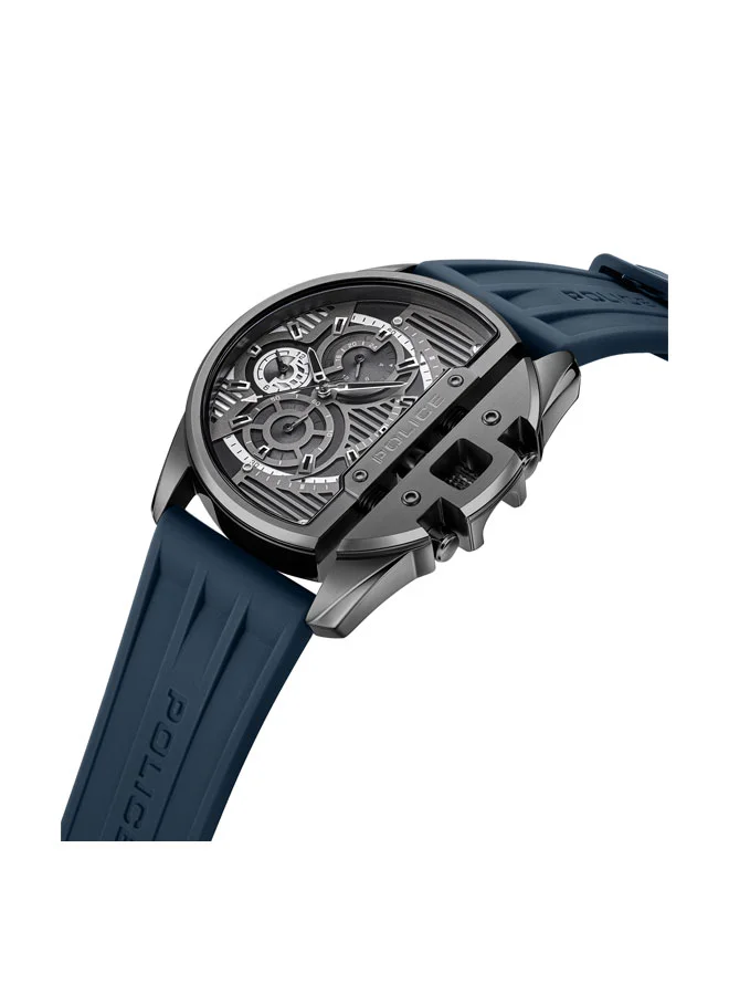 POLICE Daintree Black Dial Silicone Strap Chronograph Watch for Men, 48mm