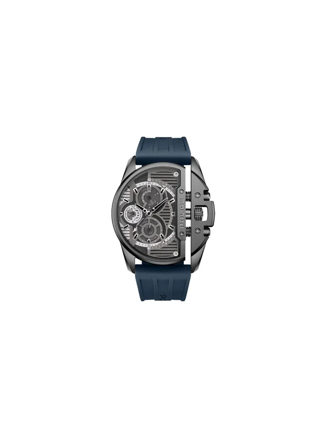 POLICE Daintree Black Dial Silicone Strap Chronograph Watch for Men, 48mm