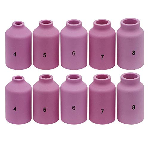 GZTIGWELD 10pcs TIG Gas Lens Ceramic Cups Kit 54N14 54N15 54N16 54N17 54N18 45678 For TIG welding Torch 17 18 26 Purple - Image 1