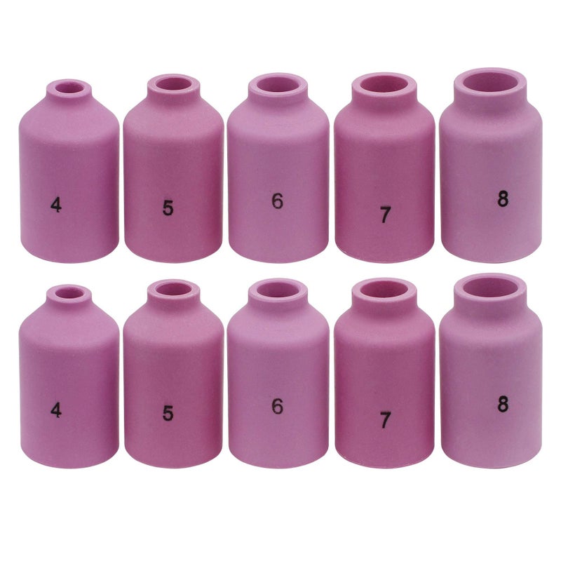GZTIGWELD 10pcs TIG Gas Lens Ceramic Cups Kit 54N14 54N15 54N16 54N17 54N18 45678 For TIG welding Torch 17 18 26 Purple - Image 2