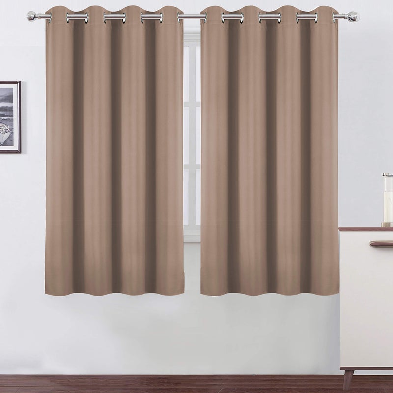 LEMOMO Cappuccino Thermal Blackout Curtains52 x 54 InchSet of 2 Panels Room Darkening Curtains for Bedroom