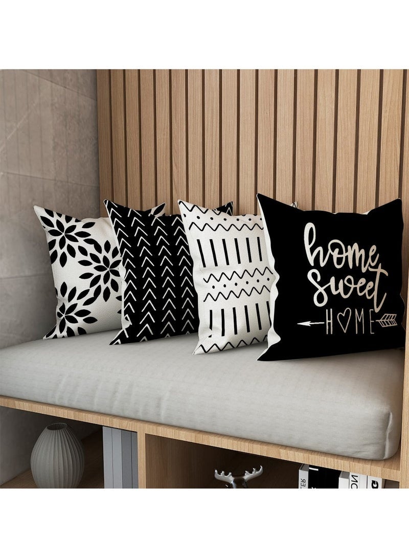 Bukela Throw Pillow Cover, Fall Decor for Home, Modern Sofa Throw Pillow Cover, Decorative Outdoor Linen Fabric Pillow Case for Couch Bed Car 45x45cm Set of 4 - Image 2