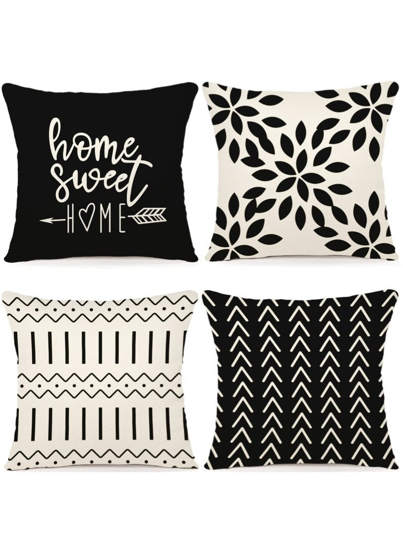 Bukela Throw Pillow Cover, Fall Decor for Home, Modern Sofa Throw Pillow Cover, Decorative Outdoor Linen Fabric Pillow Case for Couch Bed Car 45x45cm Set of 4 - Image 1