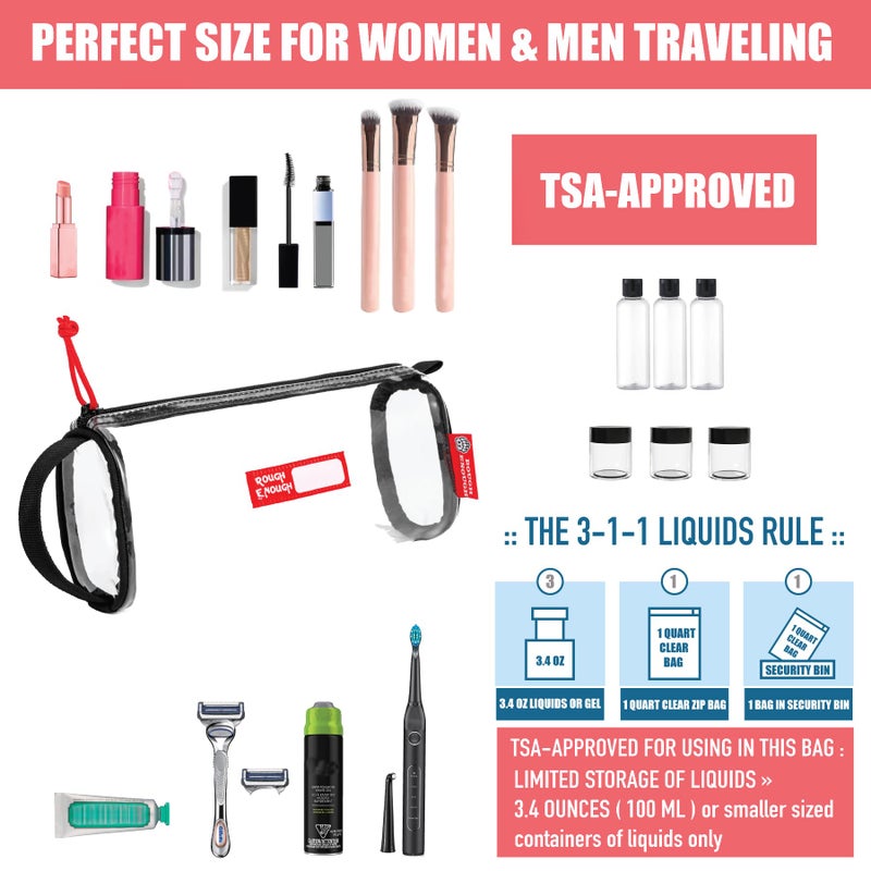 RE ROUGH ENOUGH Rough Enough TSA Approved Clear Toiletry Bag for Women Travel Leakproof Makeup Organizer Cosmetic Case with handle - Image 2
