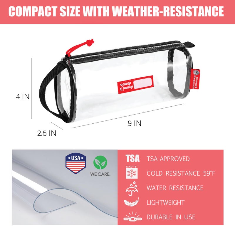 RE ROUGH ENOUGH Rough Enough TSA Approved Clear Toiletry Bag for Women Travel Leakproof Makeup Organizer Cosmetic Case with handle - Image 3