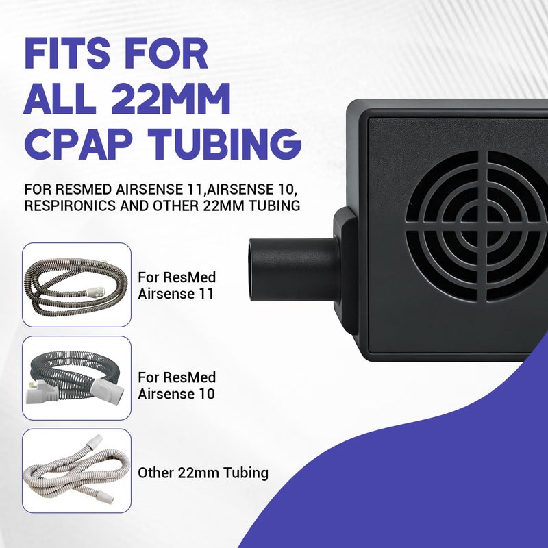 Vornalex CPAP Hose Dryer Fan for 22mm Tubing, CPAP Tube Cleaner Blower of Adjustable Airflow, with Resmed Airsense 10 11 Machine Tubing, CPAP Cleaning Supplies, Kit Helps Quick Drying Hose (Black) - Image 5