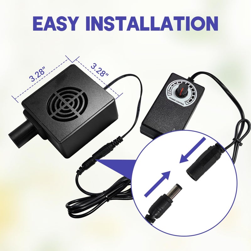 Vornalex CPAP Hose Dryer Fan for 22mm Tubing, CPAP Tube Cleaner Blower of Adjustable Airflow, with Resmed Airsense 10 11 Machine Tubing, CPAP Cleaning Supplies, Kit Helps Quick Drying Hose (Black) - Image 4