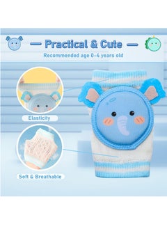 RATSAW 2 Pairs Baby Knee Pads for Crawling, Baby Breathable Crawling Knee Pads with Sponge Pad, Baby Knee Protectors, Anti-Slip Knee Pads, Knee Pads for Unisex Babies Elephant and Dinosaur  - Image 3