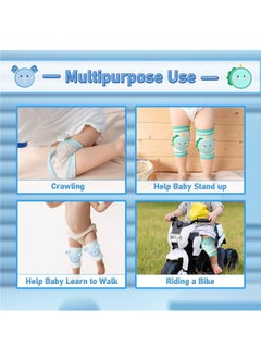 RATSAW 2 Pairs Baby Knee Pads for Crawling, Baby Breathable Crawling Knee Pads with Sponge Pad, Baby Knee Protectors, Anti-Slip Knee Pads, Knee Pads for Unisex Babies Elephant and Dinosaur  - Image 4