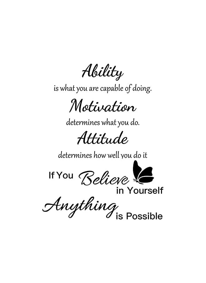 KASTWAVE Stickers 2 Sheets Wall Quotes Stickers Ability Motivation Attitude Inspirational Home Decals Decor For Office School Classroom Teen Dorm Room  - Image 2