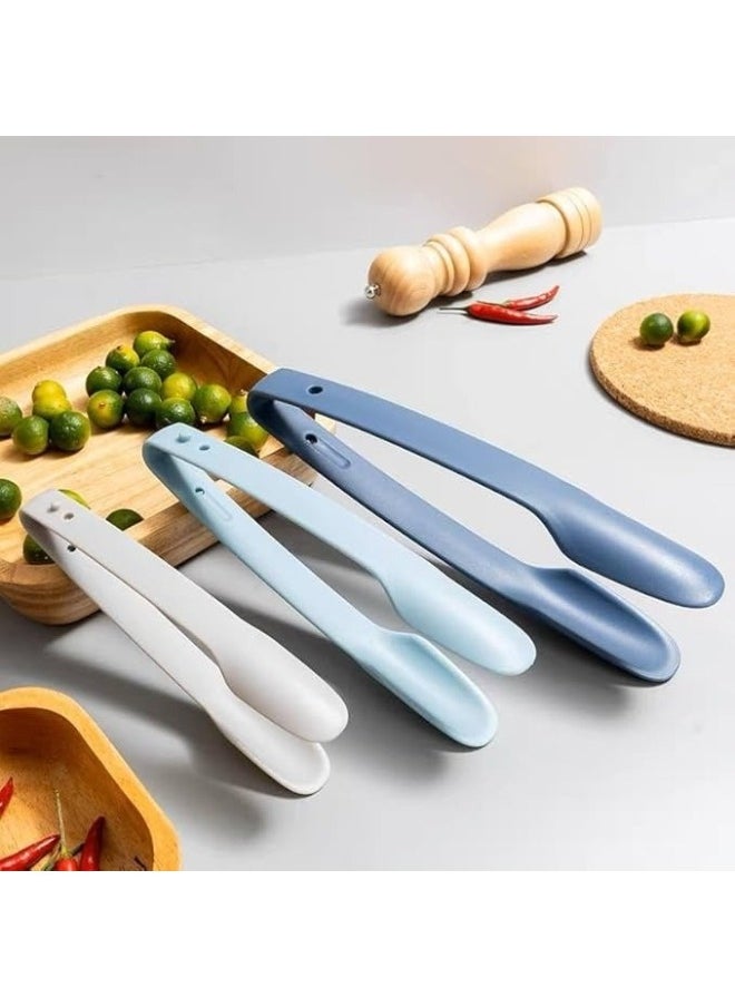 FALMER 3pcs Multi-Purpose Plastic Kitchen Tongs for Salad Buffet and Bread Serving, Food Safe (Blue-Light-Blue-Grey)  - Image 3