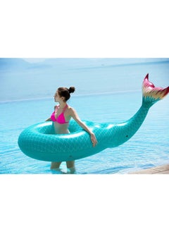 Jasonwell Giant Inflatable Mermaid Tail Pool Float With Fast Valves Summer Beach Swimming Pool Party Lounge Raft Decorations Toys For Adults Kids (Green)  - Image 2