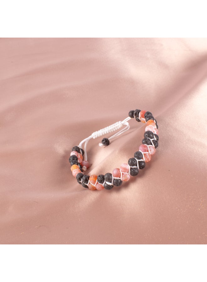 حظاظة شداد 2 دور خرز أسود × برتقالي للجنسين  - Image 1
