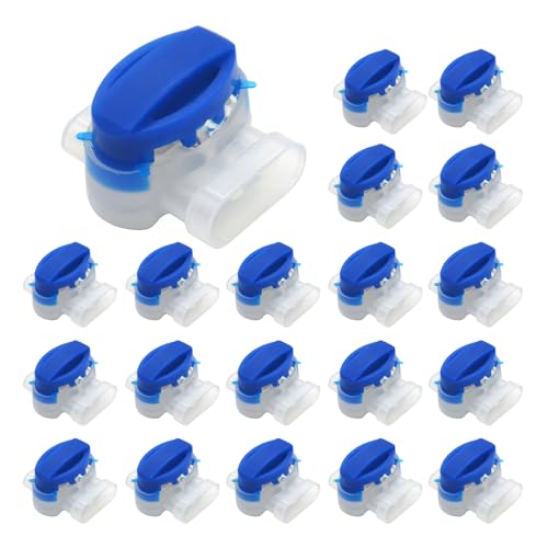 Multisland 20 Pcs Electrical IDC 314-box 3 Way Outdoor Boundary Wire Connector, Self-Stripping Moisture-Resistant Pigtail Connectors for Robotic Lawn Mowers, Irrigation Applications - Image 1