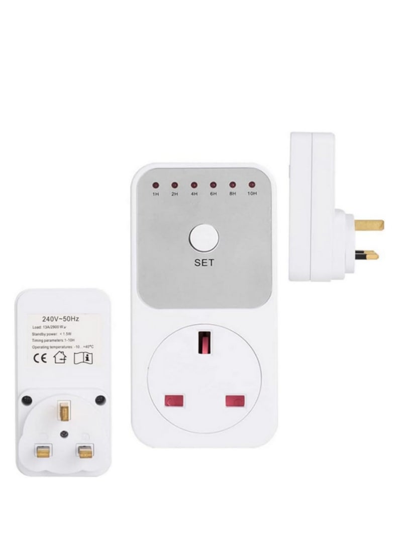 Generic - 10Hr Timer Countdown Switch Smart Control Plug-In Socket Auto Shut Off Outlet Automaticl Turn Off Electronic Device UK Plug - Image 1