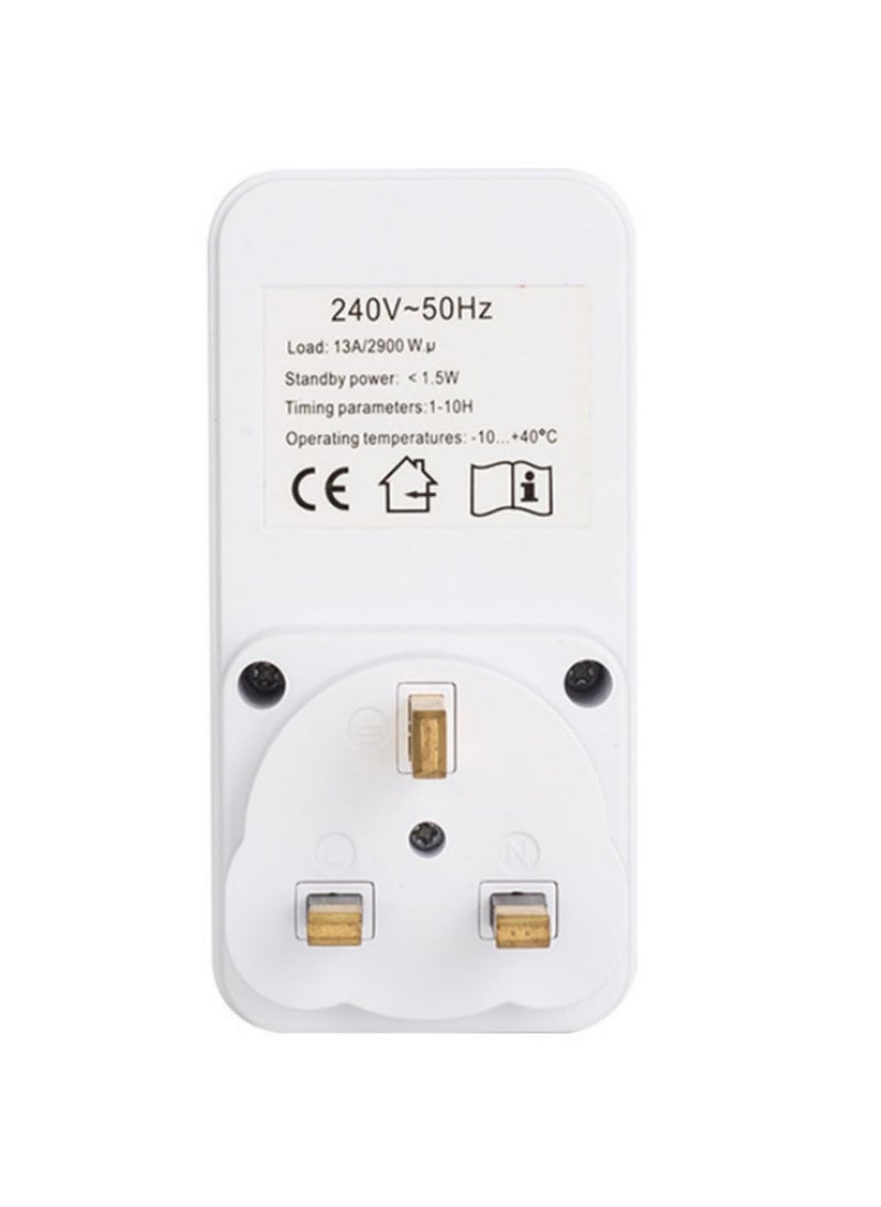 Generic - 10Hr Timer Countdown Switch Smart Control Plug-In Socket Auto Shut Off Outlet Automaticl Turn Off Electronic Device UK Plug - Image 1