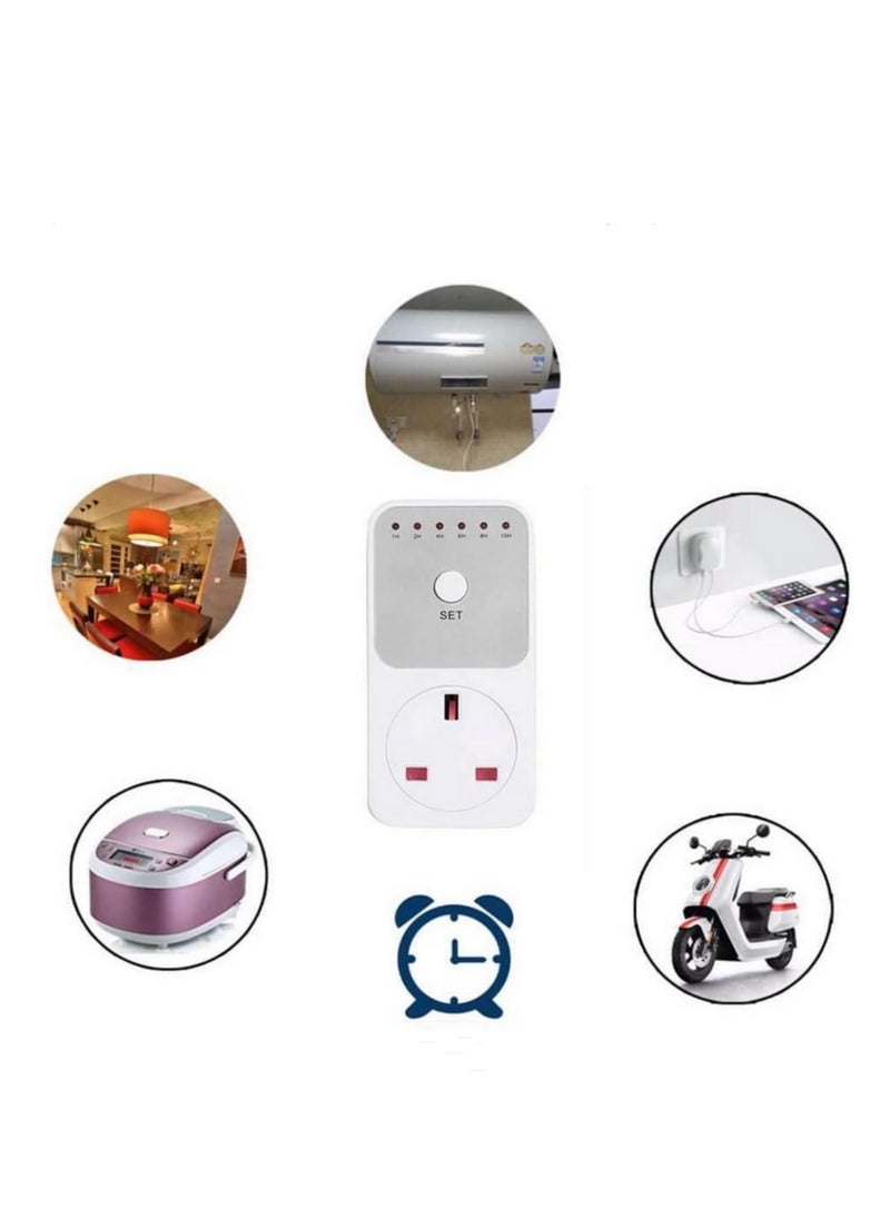 Generic - 10Hr Timer Countdown Switch Smart Control Plug-In Socket Auto Shut Off Outlet Automaticl Turn Off Electronic Device UK Plug - Image 1