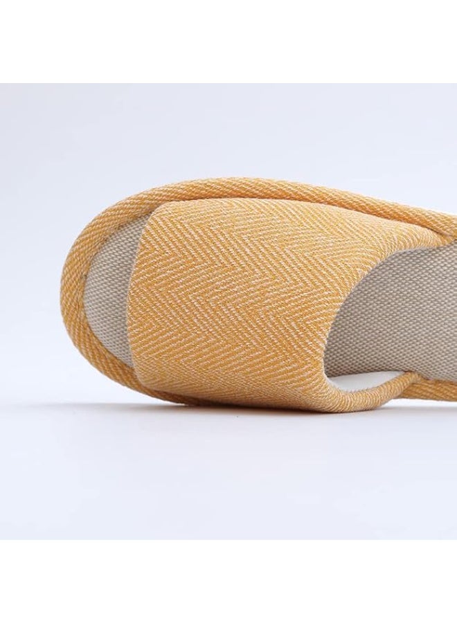 VIUAUAX Cotton linen slippers, summer home home linen indoor slippers, home couple non-slip slippers, four seasons spring and fall floor slippers. Fabric Slippers Indoor and Outdoor Slippers, Non-Slip Four Seasons Soft Bottom Slippers, Couple Slippers Men and Women Slippers. - Image 2