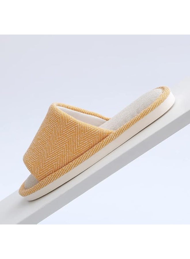 VIUAUAX Cotton linen slippers, summer home home linen indoor slippers, home couple non-slip slippers, four seasons spring and fall floor slippers. Fabric Slippers Indoor and Outdoor Slippers, Non-Slip Four Seasons Soft Bottom Slippers, Couple Slippers Men and Women Slippers. - Image 5