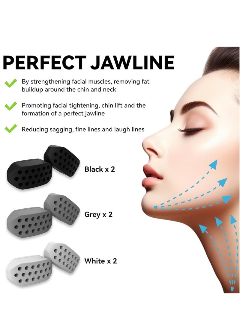 Loquat 6-Piece Jaw Exerciser Set – Face  Neck Toner, Jawline Shaper  Double Chin Reducer, Food Grade Silicone, Men  Women - Image 5