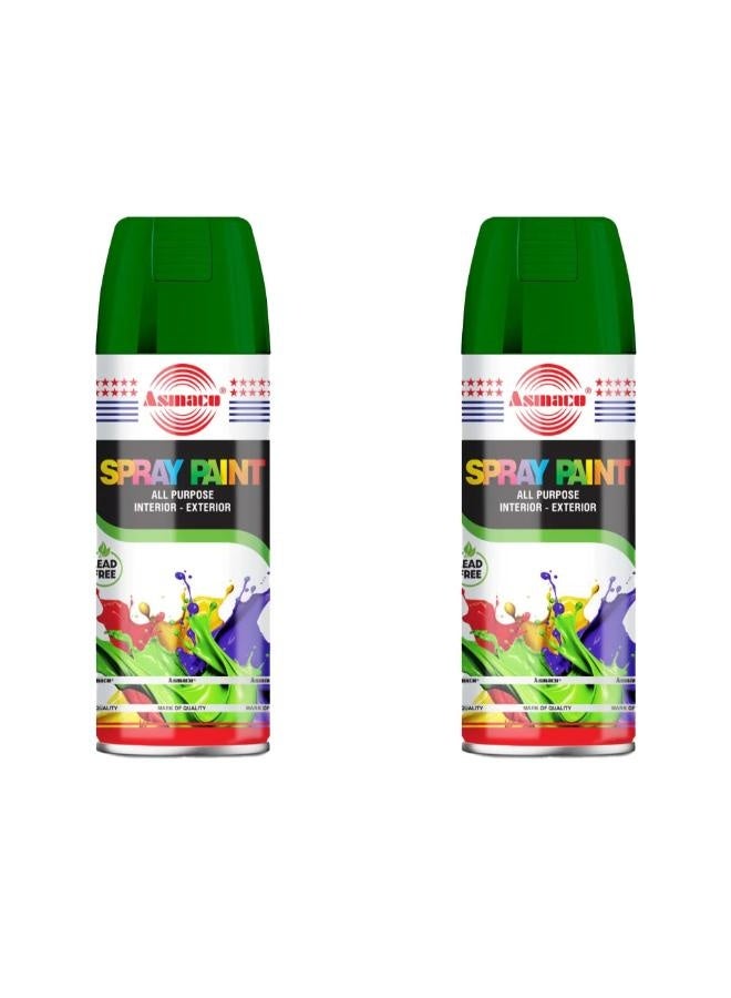 Asmaco Spray Paint - Dark Green - 400 Ml - Set of 02