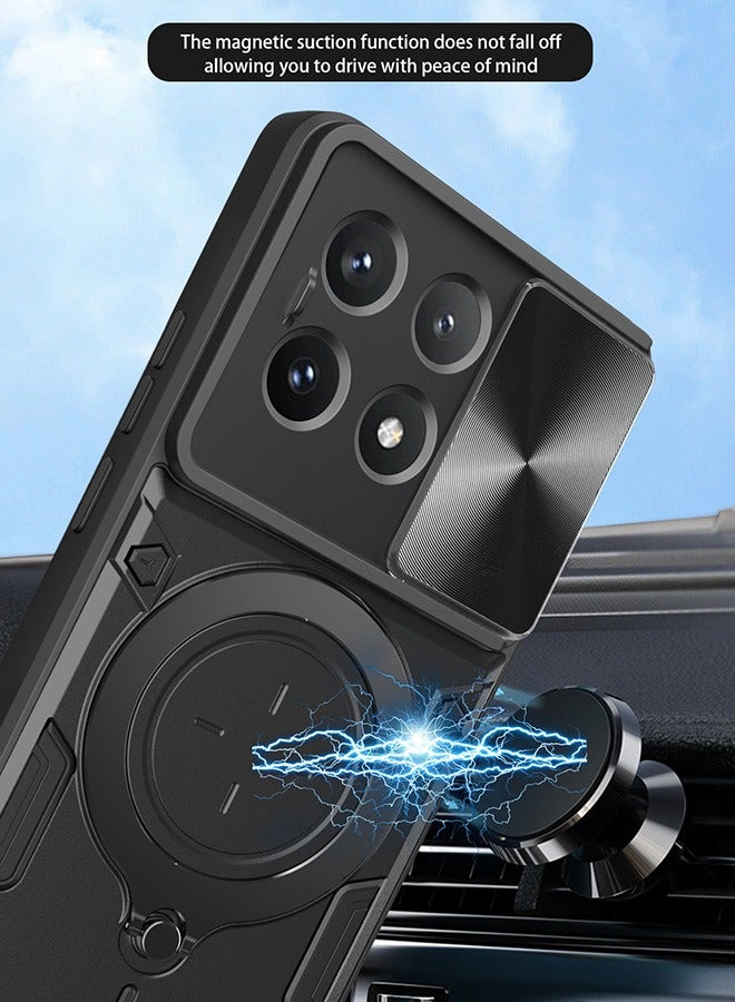 حالة لـ Xiaomi POCO X6 Pro 5G مع غطاء الكاميرا الشريحة والحلقة المغناطيسية المقاومة للصدمات, غطاء واقي مقاوم للصدمات عالية الجودة, حماية ضد السقوط, حالة مقاومة للصدمات - Image 4