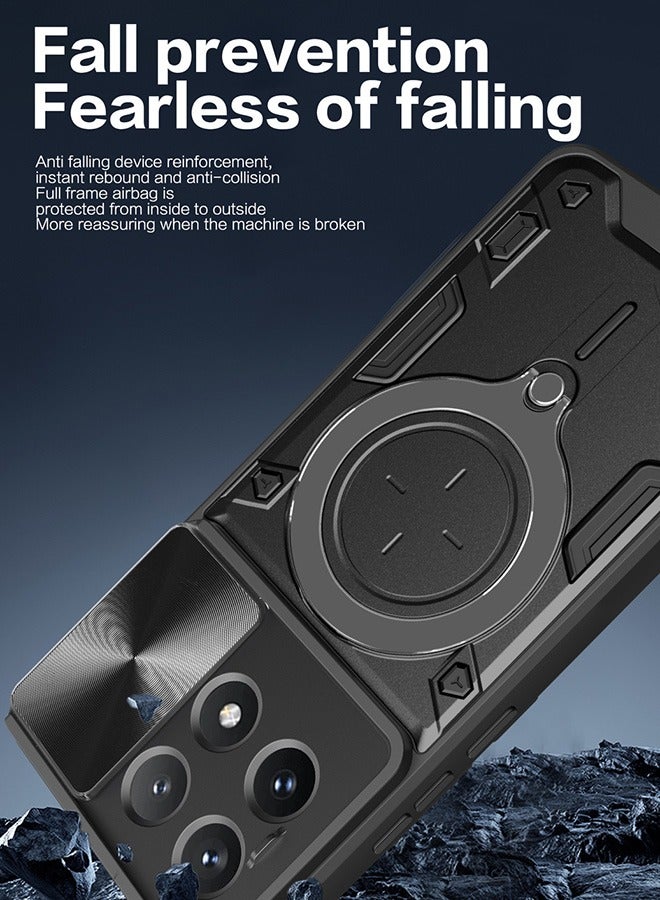 حالة لـ Xiaomi POCO X6 Pro 5G مع غطاء الكاميرا الشريحة والحلقة المغناطيسية المقاومة للصدمات, غطاء واقي مقاوم للصدمات عالية الجودة, حماية ضد السقوط, حالة مقاومة للصدمات - Image 3