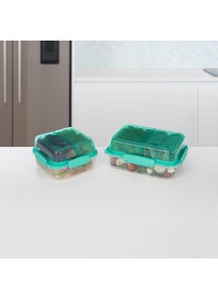 sistema Sistema 1.24L Lunch Stack Square to Go Assorted Colours, Polypropylene, 1.24 Litre  - Image 4