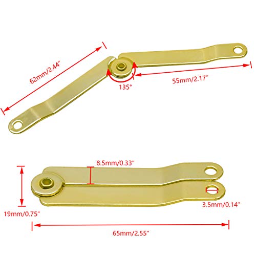 Tsnamay 4Pcs Gold Folding Lid Support Hinges for for Home Furniture Cabinet Jewelry Box Decoration - Image 2
