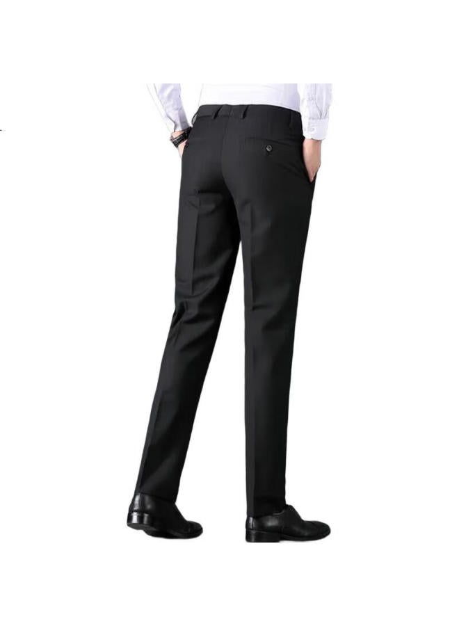ROMON Wrinkle-Resistant Non-Iron Dress Pants For Men, High-Waisted Loose Casual Business Suit Trousers, Straight-Leg Dad Pants - Image 2