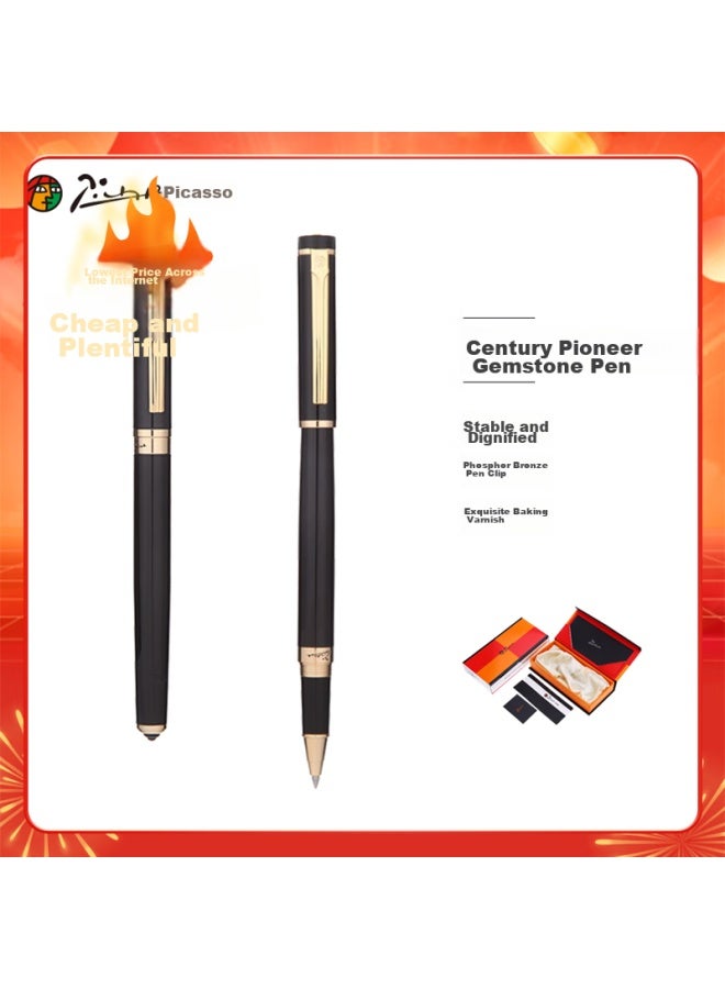 Pimio Signature Pen, Business Office Graduation Gift Ballpoint Pen, Adult Signature Pen, Birthday Graduation Gift For Men And Women, Student Handwriting Practice Pen, 0.5mm 908 Glossy Black - Image 1