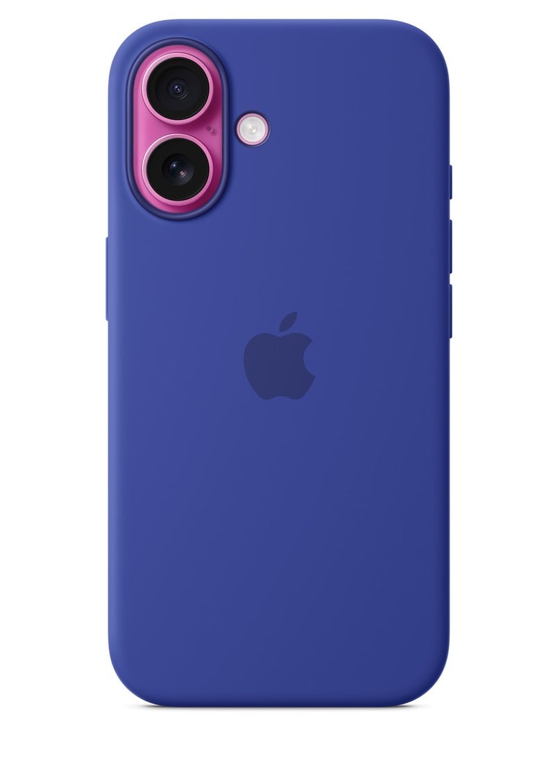 ه البركة جراب سيليكون لجهاز iPhone 16 متوافق مع MagSafe - أزرق داكن | مقاوم للصدمات، ملمس ناعم، حماية متينة | ألوان أنيقة | جراب iPhone متوافق مع MagSafe - Image 5