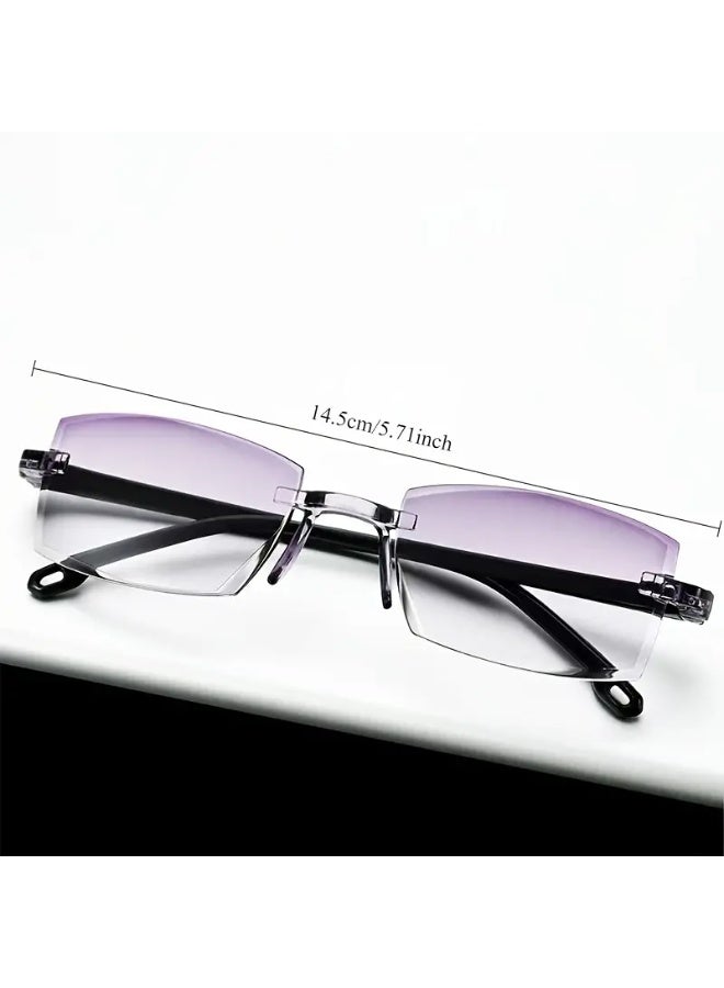 SCENT HOUSE Fashionable Light Glasses with Transparent Lenses, Trendy Frameless Cutting Edge Glasses to Computer Glasses, Same Model for Men and Women Clear Vision (Includes eyeglass case)
,blue lighe blocking glasses,eyeglasses - Image 4