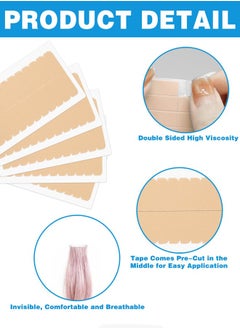 BTFMEI 72 Pieces Hair Extension Tape Tabs, Double Sided Waterproof Strong Adhesive Hair System Replacement Sticker, Lace Front Wig Tape for Hairpiece and Hair Extension (Complexion)  - Image 2