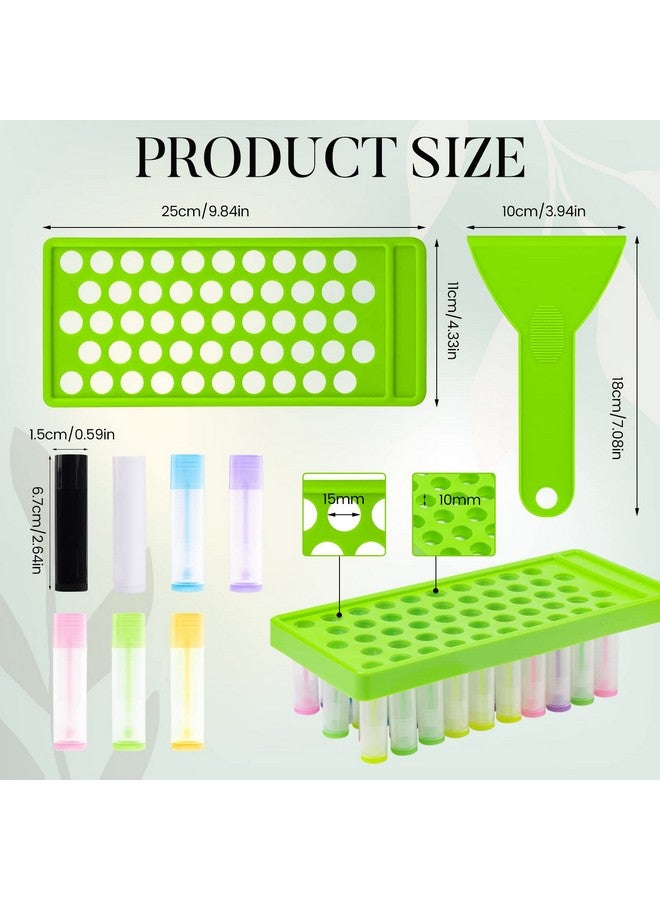 RONRONS RONRONS Professional Lipsticks Filling Tray Kits, Including 1 Pieces Lip Balms Filling Tray 1 Pieces Spatula and 50 Pieces Empty Lip Balm Tubes with Caps DIY Lipstick Gifts for Women Grils Business - Image 3